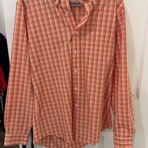 Brooks Brothers Orange Plaid Casual Shirt